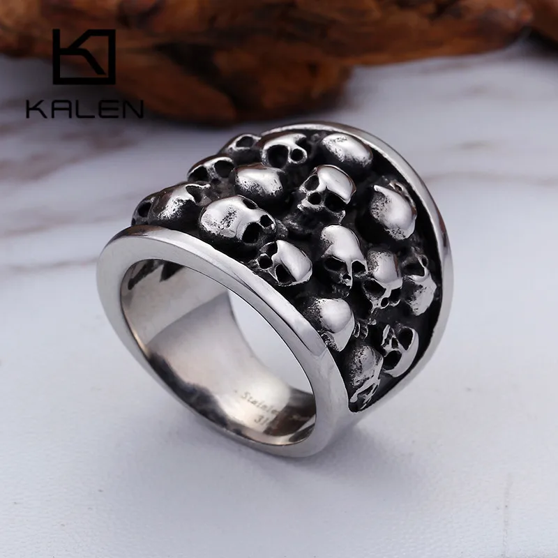Мужские кольца с черепами размер 8 13 из нержавеющей стали на палец мужские
