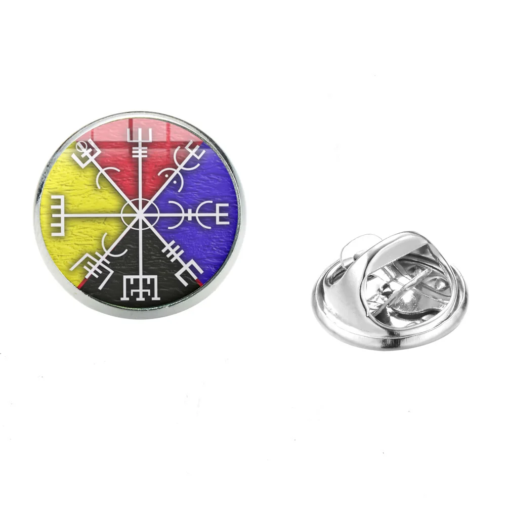 Брошь в стиле викингов с компасом Винтажная брошь панк скандинавский пиратский