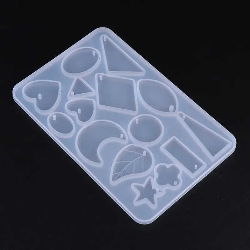 1 Set Fashion DIY Crystal Epoxy Mould Traditional Necklace Pendant Earrings Jewelry Making Silicone Mold Material | Украшения и
