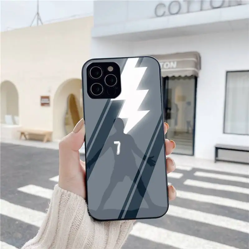 

Phone Case For Iphone 6 6s 7 8 Plus XR X XS XSmax 11 12 Pro Mini Max Tempered Glass Soft Cover Football CR7 Ronaldo