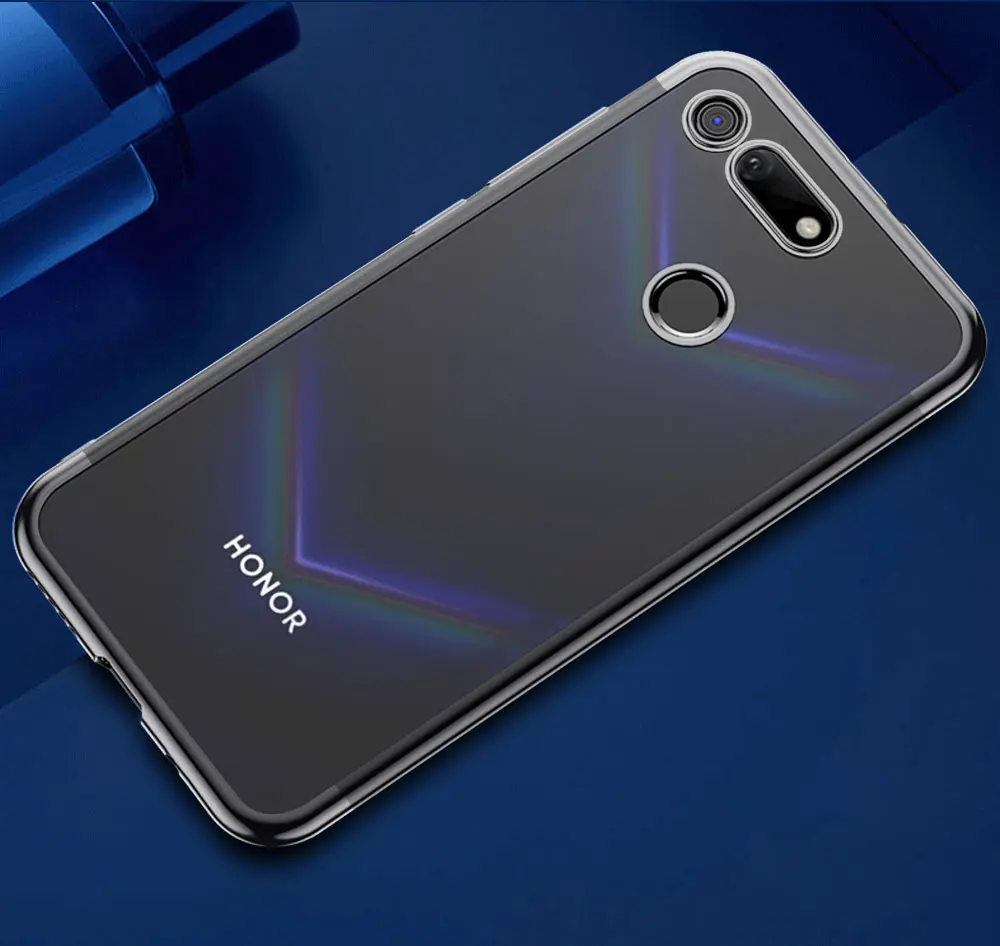 Простой чехол для huawei Honor View 20 чехол-бампер тонкий мягкий прозрачный из ТПУ силиконовый задний Прозрачный чехол для huawei Honor V20 чехол