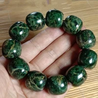 natural tibetan tibetan jade medicine king stone serpentine gold flower old bead bracelet mens and womens health care jewelry