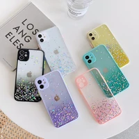 transparent glitter phone case for iphone se 2020 11 pro x xs max xr 7 8 plus cute tpu mobile phone case hot sale