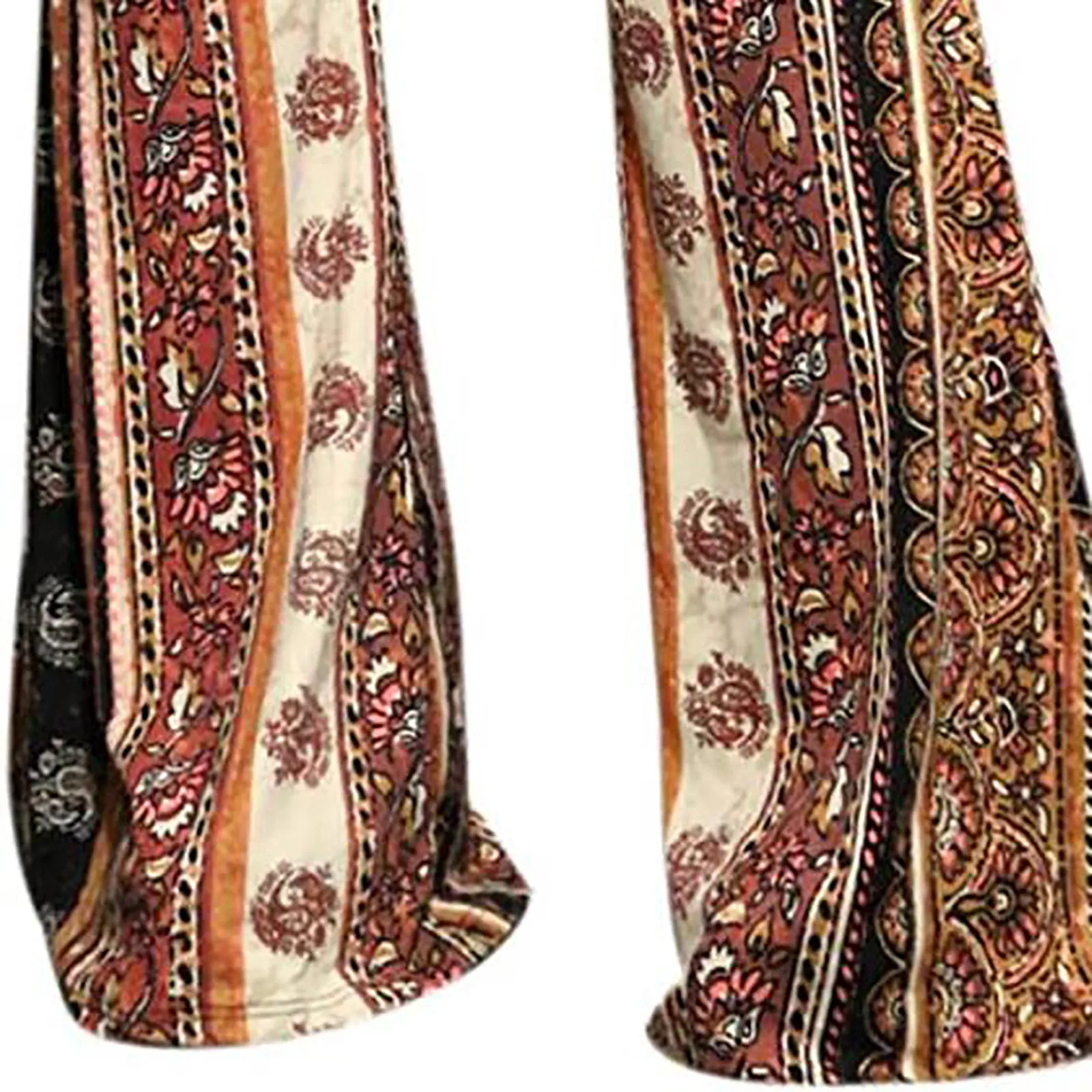 

Women Spring And Summer Tight-Fitting Hip Retro Print Fashion Big Bell-Bottom Pants Elegant Style Streetwear pantalones de mujer