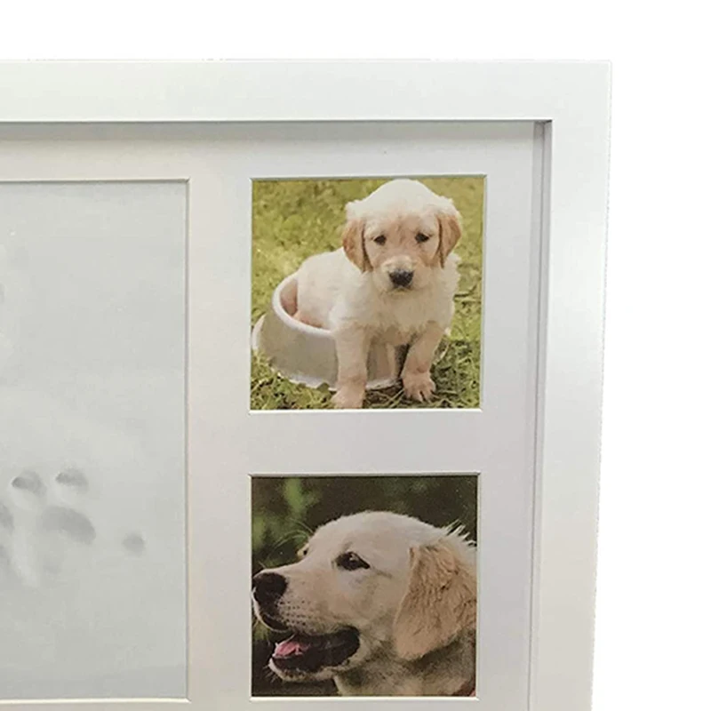 

Pet Keepsake Kit & Picture Case- Premium Wooden Photo Frame, Clay Mold for Footprint & Free Bonus Stencil