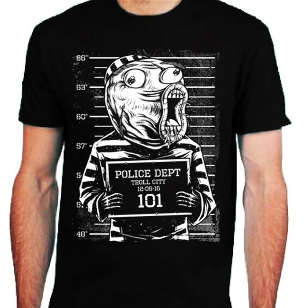 Trollface Тролль Мужская футболка лицо Интернет мем Forum Троллинг Mugshot забавные Harajuku