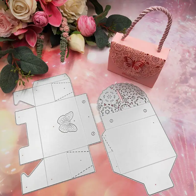 Коробка для сладостей с бабочкой режущие штампы металлические трафареты