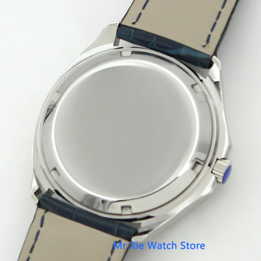 

Bliger 40mm Miyota Men's Automatic Watch Square Sapphire glass Luminous Date Window Leather Strap Wristwatch Men