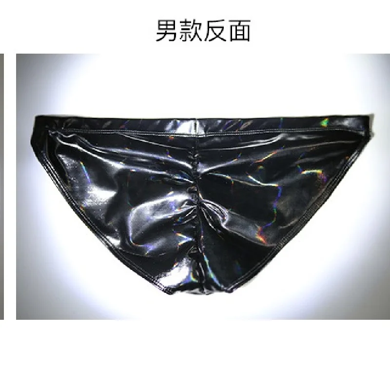 Sexy U Convex Mirror Latex Ammonia Briefs Male Dazzle Color Bright Lacquer Leather Lovers Underwear Men Faux Underpants |