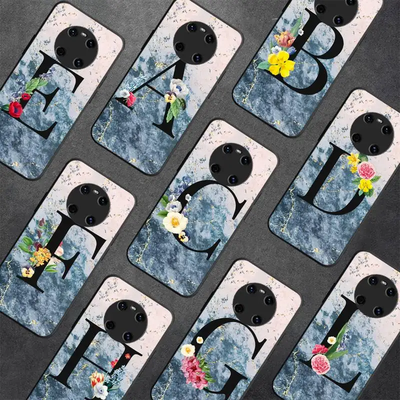 

Marble Letter A Z Crown Phone Case For Huawei Y5 Y62019 Y52018 Y92019 Luxury funda case for 9prime2019