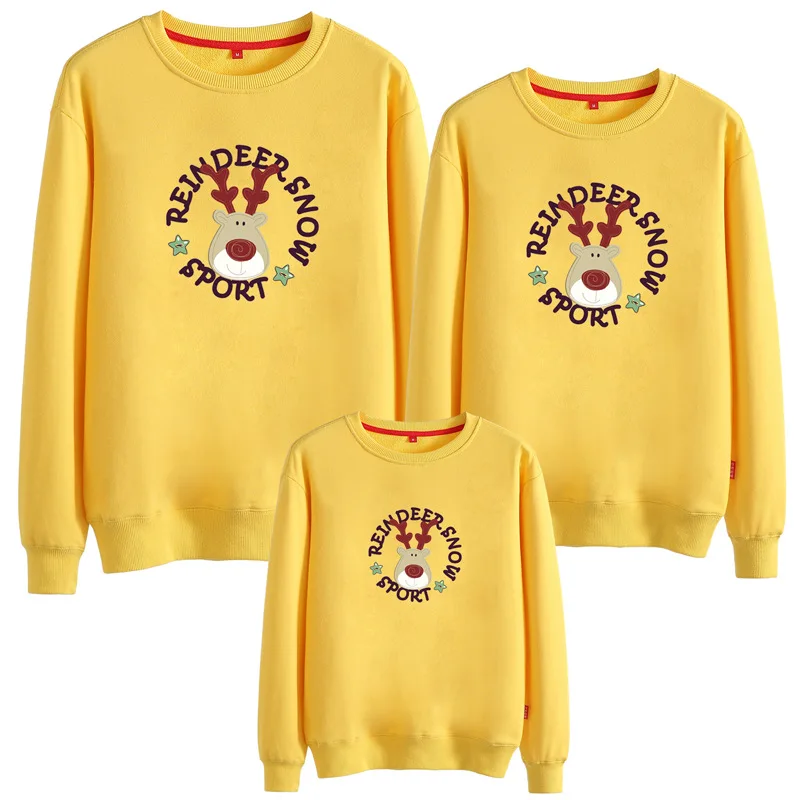 Новинка 2020 года сезон осень-зима свитера с принтом лося для папы мамы и дочки