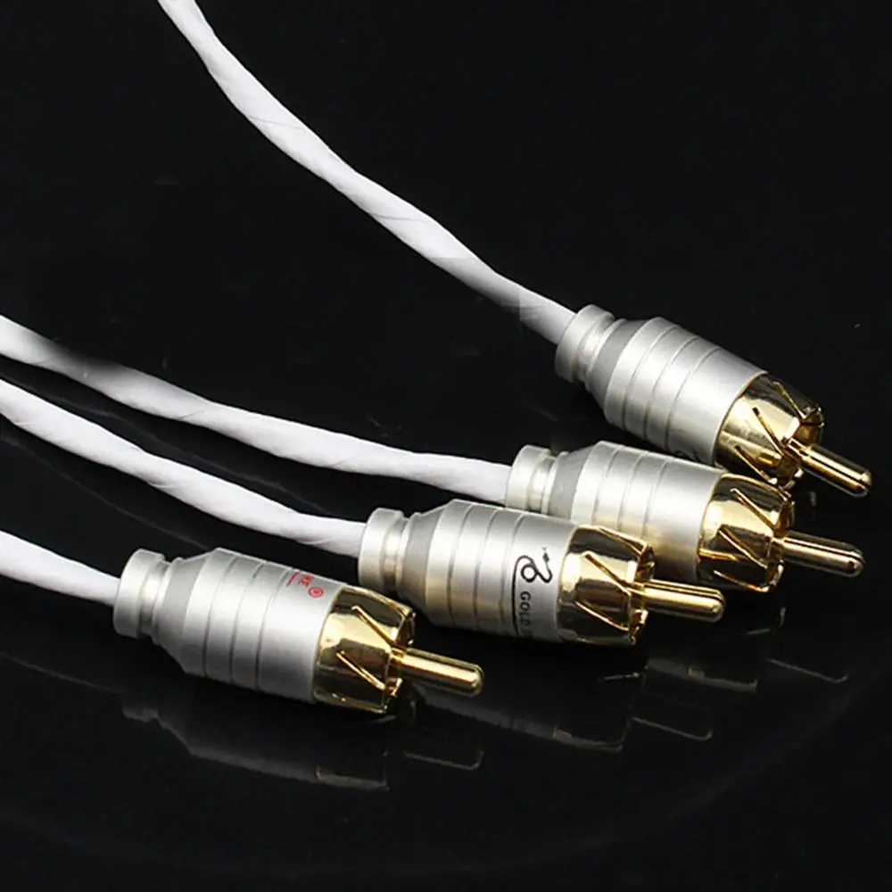 1 пара Hi Fi аудиокабель с серебряным покрытием 2RCA на 2RCA|Кабели VGA| |