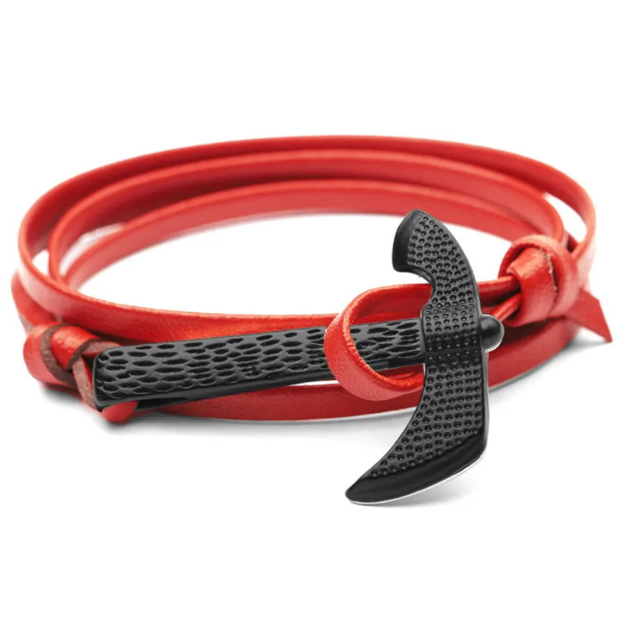 2019 New Fashion Axe Head Anchor Bracelets Men Charm Survival Rope Chain Paracord Bracelet Male Wrap Metal Sport Hooks | Украшения и