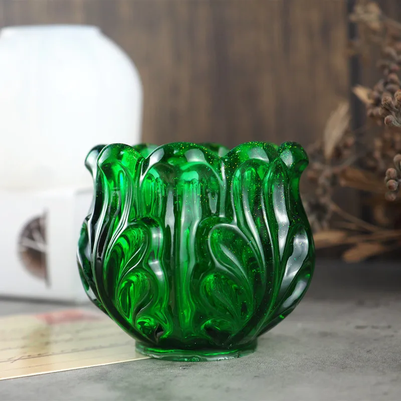 Силиконовая форма для хранения свечей безделушка с большими цветами