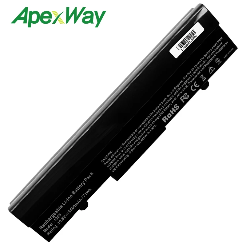 Черный 9 ячеек 6600 мАч Батарея для Asus Eee PC 1001PX 1001HA 1005 P 1001PQ 1005 1005HA AL31-1005 AL32-1005 ML32-1005 PL32-1005