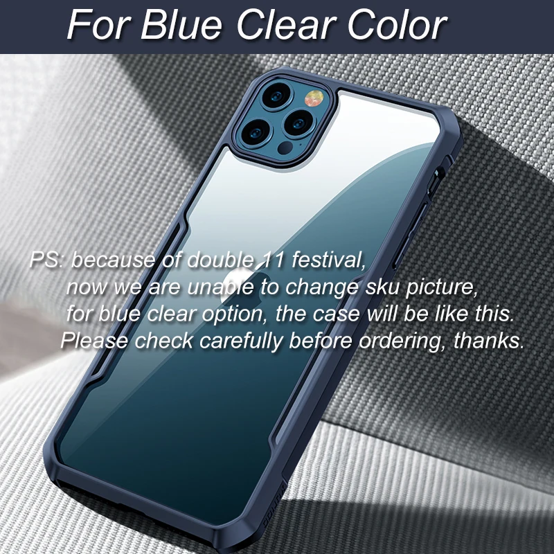 

Xundd Phone Case For iPhone 12 Pro Max Case Shockproof Transparent Phone Cover Airbags Thin Cover For iPhone 12 Pro Max 6.7 Case