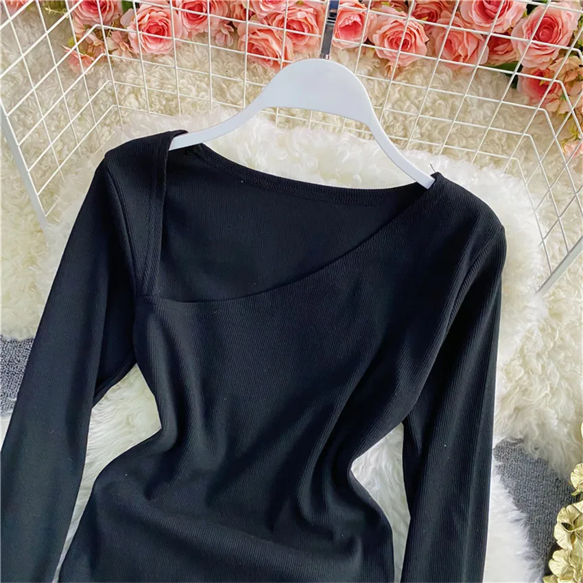 

2021 New Sexy Bodysuit For Women Long Sleeve Slim One Piece Black Grey Body Romper Long Sleeve Jumpsuits T-Shirt Tops Streetwear