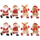 4 шт. рождественские украшения DIY Рождественский подарок Санта Клаус Снеговик дерево кукла-подвеска украшения для дома Новогодний 2021 домашний декор