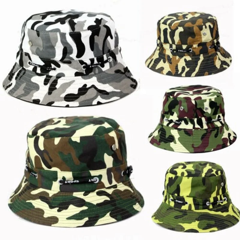 

Adults Bucket Hat Summer Sun Fishing Beach Festival Bowls Beanie Camo Cap