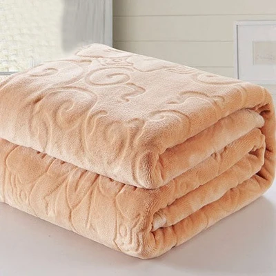 King size, 200x230 см, одноцветное, с Цветочным Тиснением, жаккардовое одеяло, толстое, теплое, высокое качество, Коралловое Флисовое одеяло на кровать, плед - Цвет: NO.1