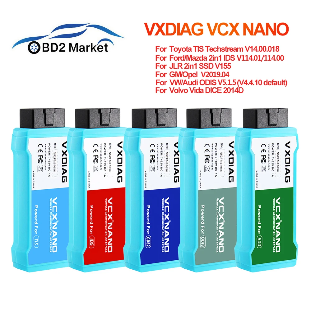 VXDIAG VCX NANO obd2 сканер для Toyota USB/wifi TIS Techstream V14.00.018 для SDD V155 ODIS V5.1.5 2014D автомобильный диагностический инструмент