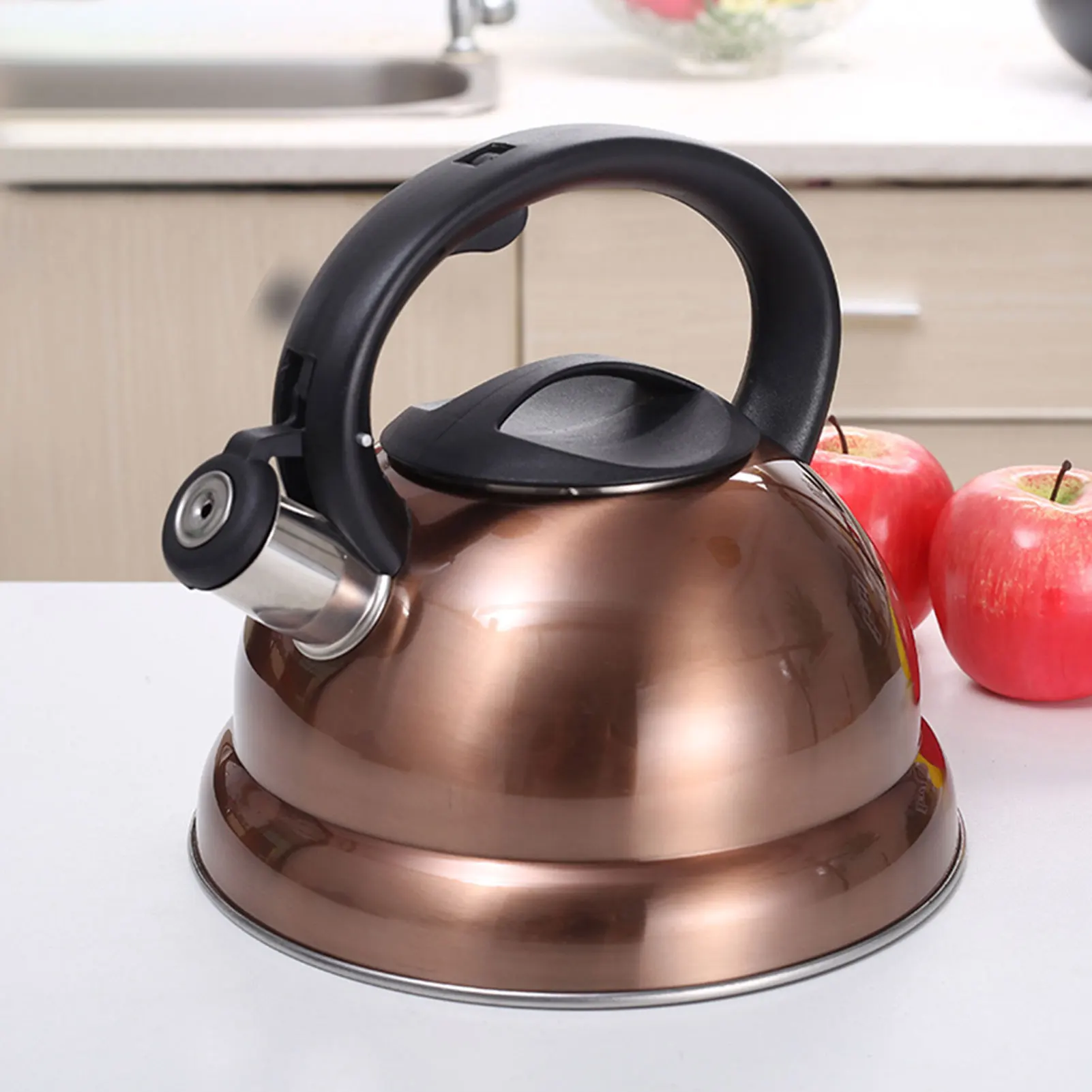 

3L Whistling Kettle For Gas Stove All Stove Tops Stainless Steel Coffee Tea Rising Kettle With Whistle Large-caliber Teapot