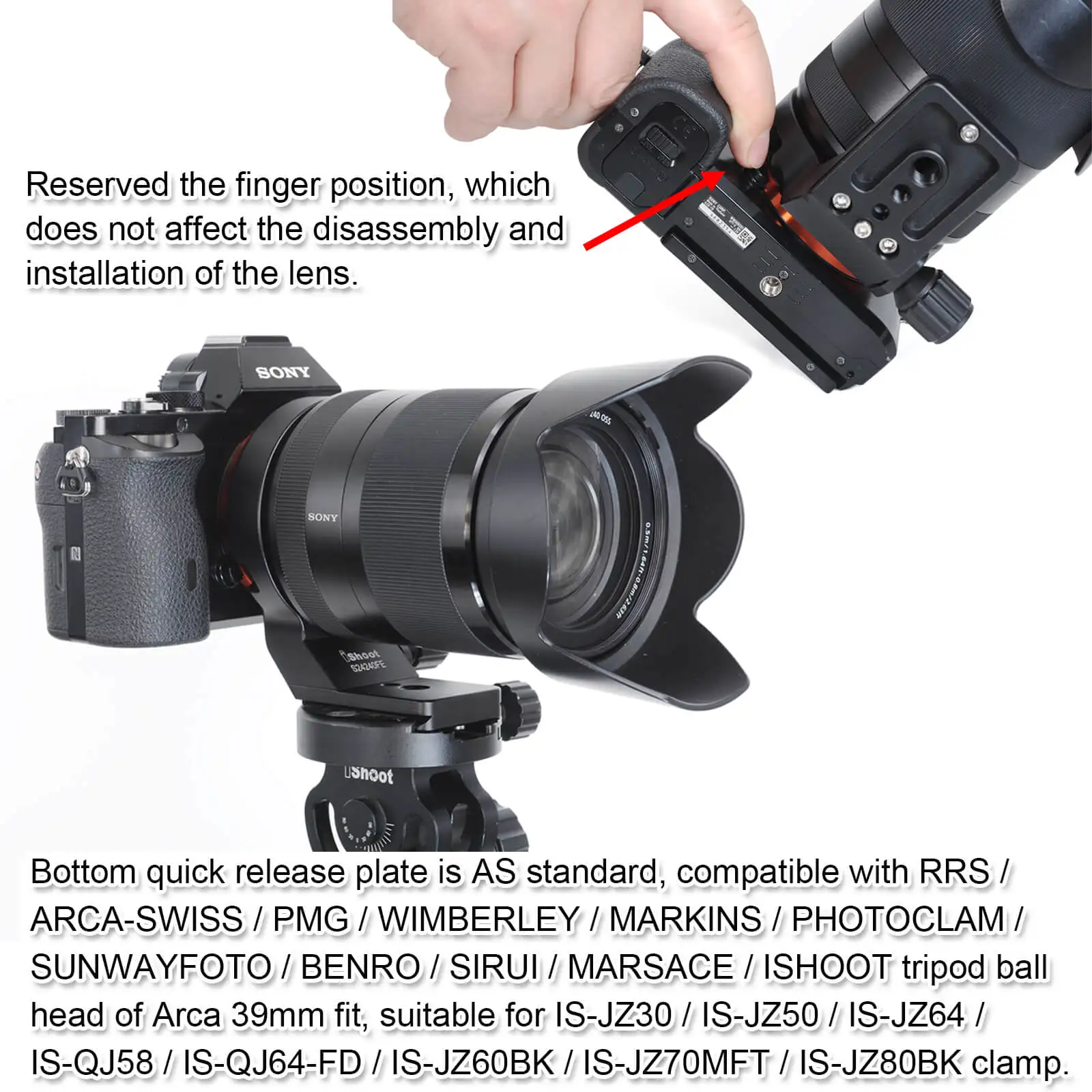 Кольцо для крепления штатива на воротнике с быстроразъемной пластиной Sony FE 85 мм