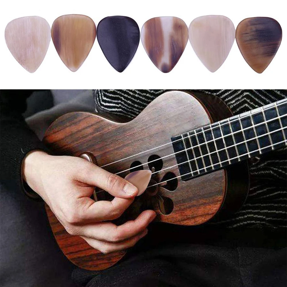 elektrische gitarre natürliche horn picks ukulele gitarre plektrum akustische gitarre bass daumen picks 08 12mm dicke musical instrume free glo
