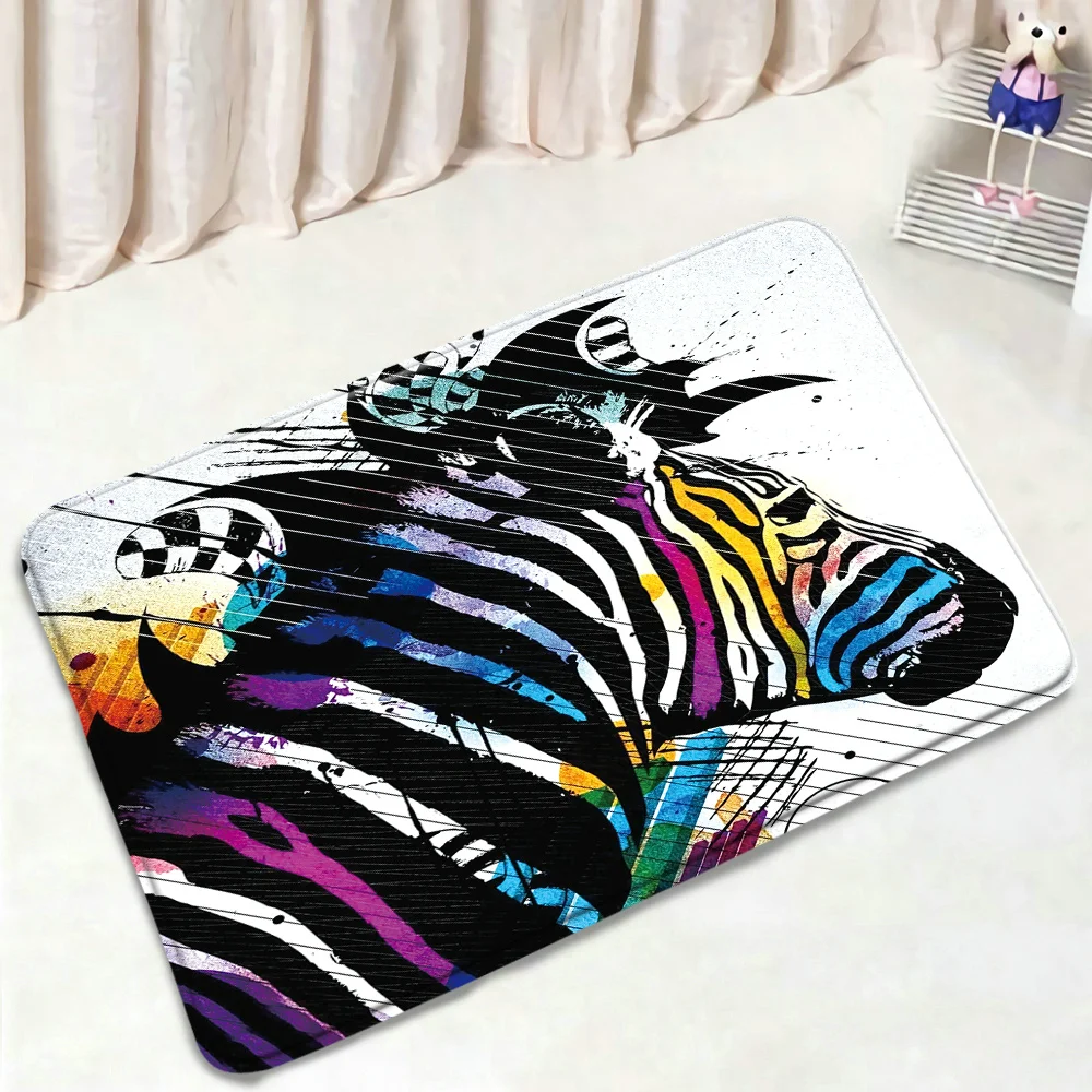 Коврики для ванной Zebra абсорбирующие животные Нескользящие фланелевые коврики