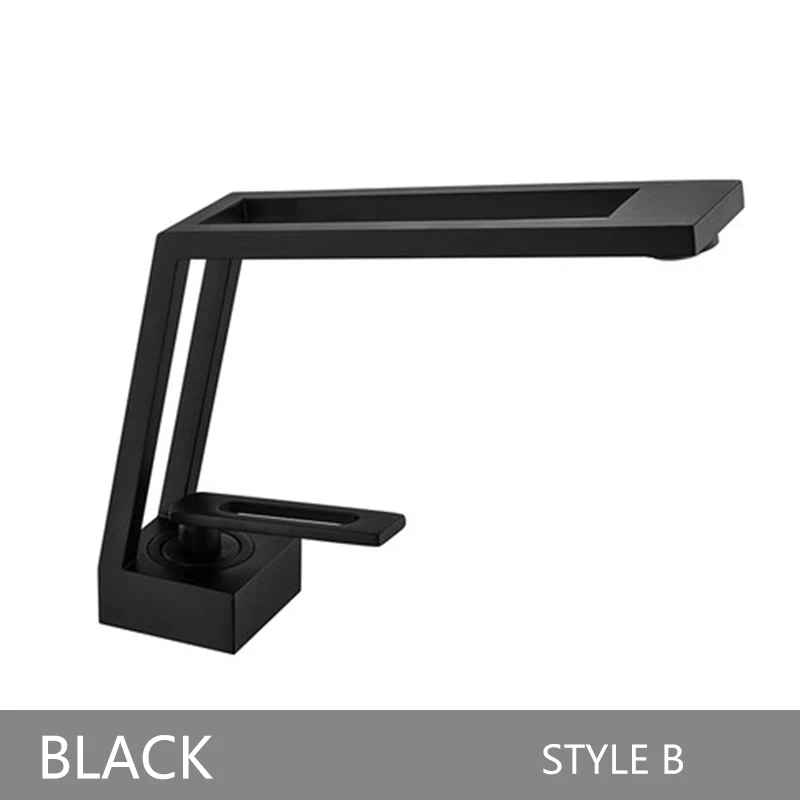 Black Style2 POIQIHY черный смеситель для раковины на бортике белый современный кран для умывальника с одной ручкой с одним отверстием для ванной комнаты Смеситель для холодной и горячей воды - Цвет: Black Style2