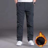new fashion autumn winter warm fleece baggy cargo pants mens trousers loose straight joggers streetwear plus size clothing