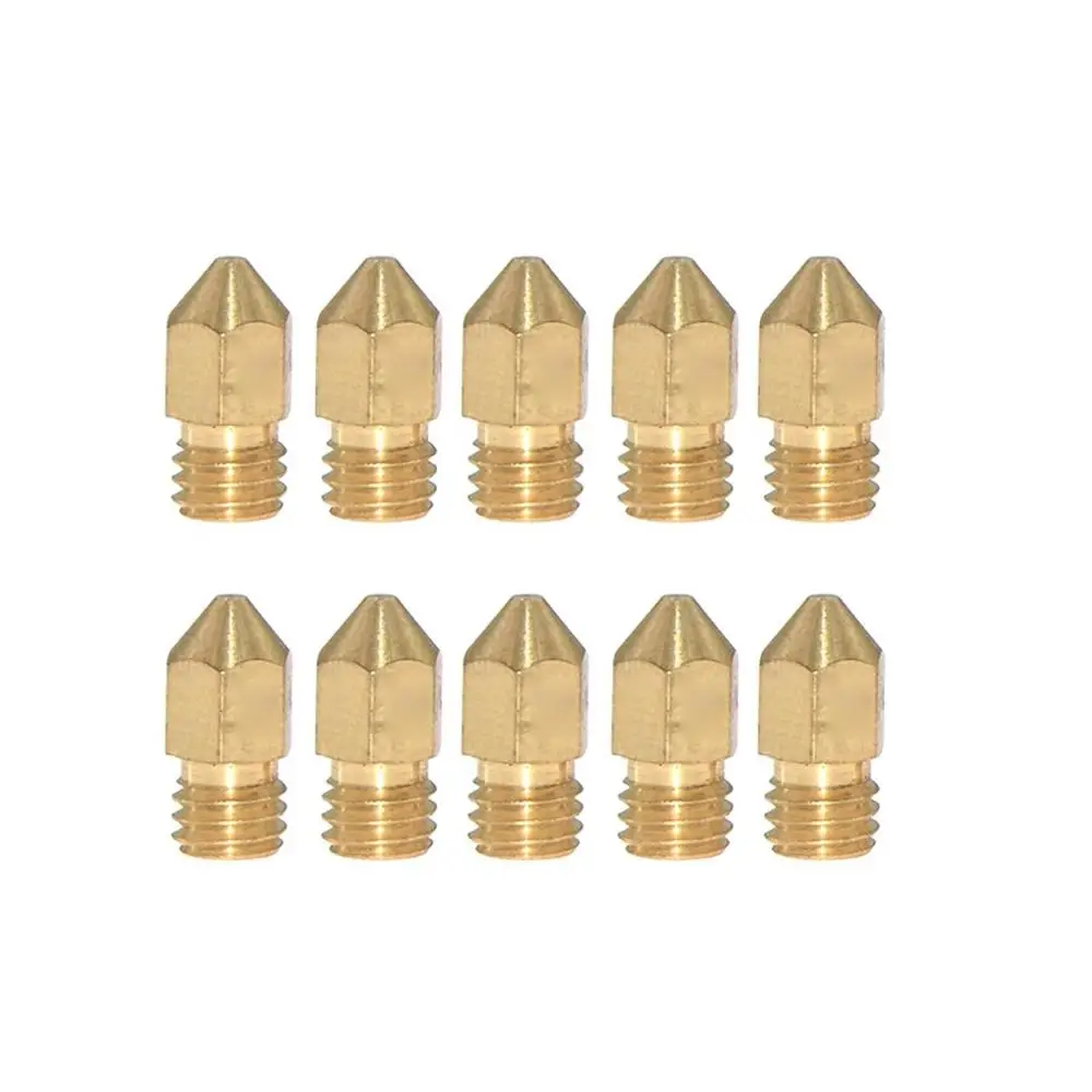 

10Pcs/lot MK7 MK8 Brass Nozzle Extruder Threaded 0.2/0.3/0.4/0.5/0.6/0.8mm For 1.75mm Filamnet Head 3D Printer Parts