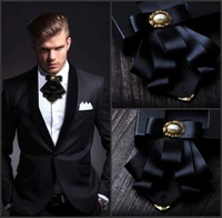new british style multi layer fabric bow tie wedding groom formal collar shirt dress necktie cravat clothing accessories