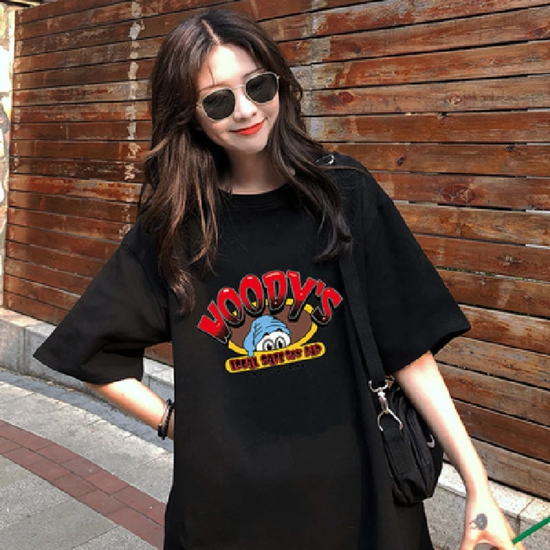 

2021 women's loose fitting cotton short sleeve T-shirt for women
