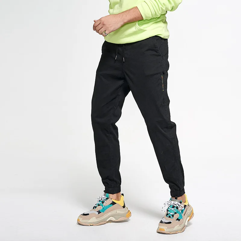 

Drawstring Drawstring Leg Opening Men's Sports Pants Solid Color Clothing