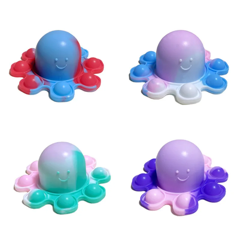 Pop It Flip Octopus Pendant Fidget Toys Silicagel Antistress Push Bubble Popit Reduce Pression Pops Keychain Toy for Kid | Игрушки и