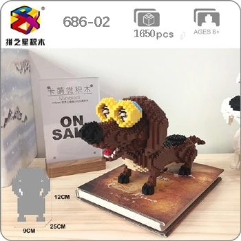 Fronky BS Beagle Hound Шнауцер такса овчарка Собака Животное 3D животное 3D модель DIY Алмаз Мини Строительные маленькие блоки кирпичи игрушка без коробки - Цвет: Fronky