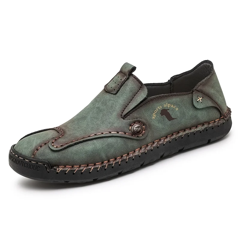

New style men's casual shoes, handmade leather loafers, comfortable men's shoes, high-quality leather flat-bottomed moccasin men
