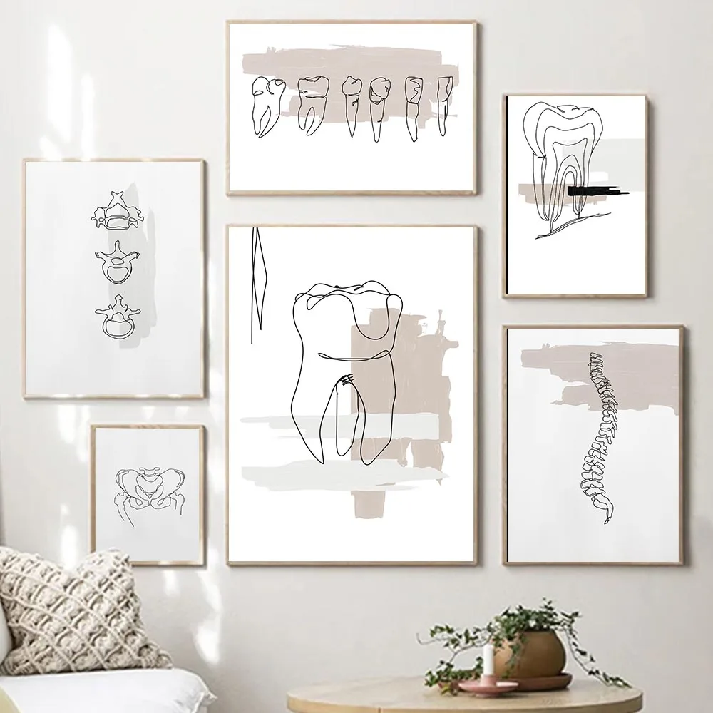 Абстрактная линия зубов Современная стоматологическая клиника настенное