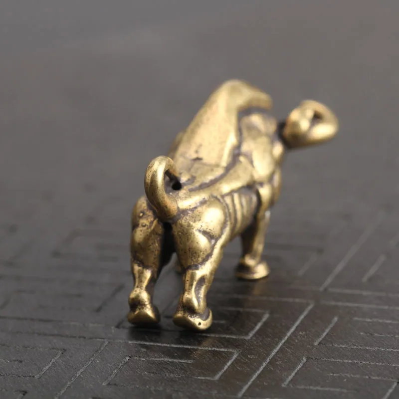 Статуя быка из латуни мини статуя животных ручной работы домашний декор