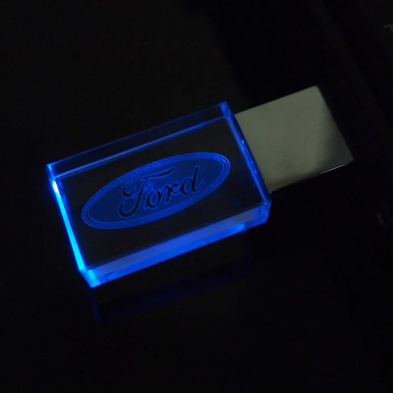 Ford Car логотип Кристалл + металлический USB флеш накопитель 2 0 4 ГБ 8 16 32 64 Гб 128 Мб