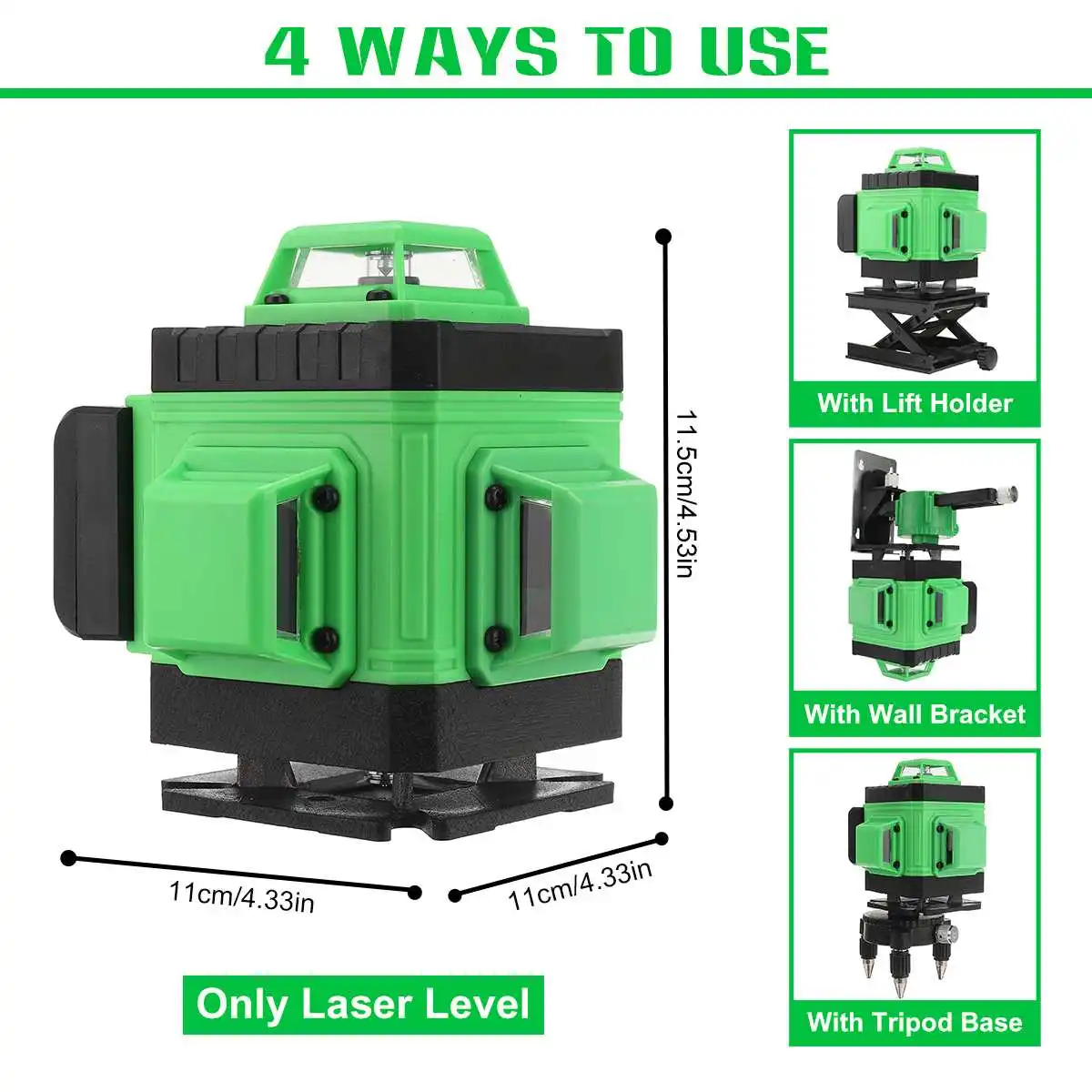 

16 Lines 4D 360 Laser Level Nivel Laser Leveling Device Green Beam Laser Level Self-leveling Horizontal Vertical Measure Tool