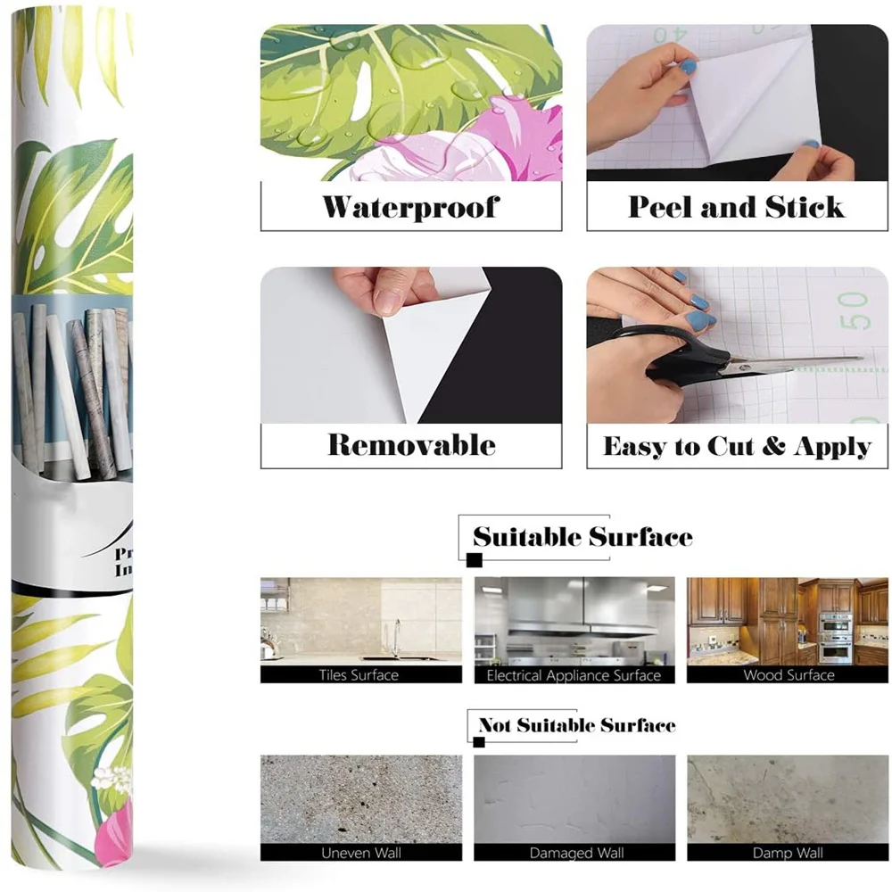 

Decor Floral Wallpaper Peel And Stick Flowers Leaf Self Adhesive Wallpaper Waterproof Paper Bedroom Home Decorative Wall Papers