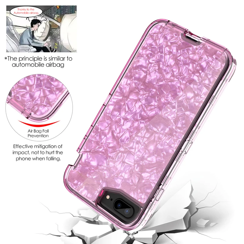 Shock Bumper Phone Case For iPhone 6 Plus case Luxury Shiny 3 in 1 Hard PC TPU Full Protection Cover for 6s Coque |