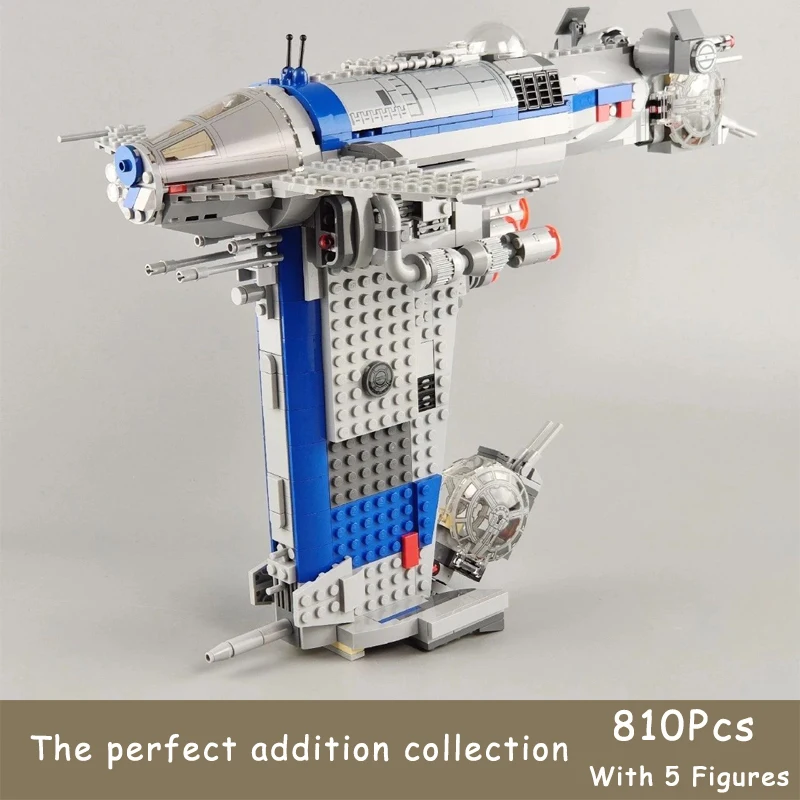 

810Pcs Include 5 Figures Star Space Series Wars Set Out On Heroic Raids With The Resistance Bomber Building Kit Gift Toy