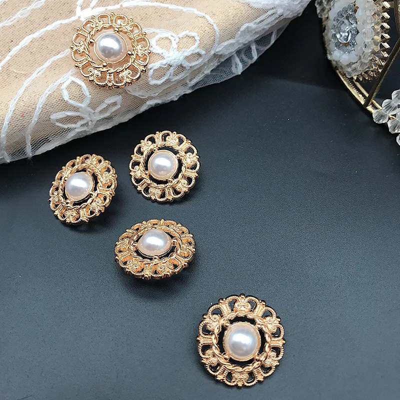 

5 Pcs/Set Korea Small Fragrance Clothing High-Grade Buttons Joker Decorative Coat Pearl Buttons