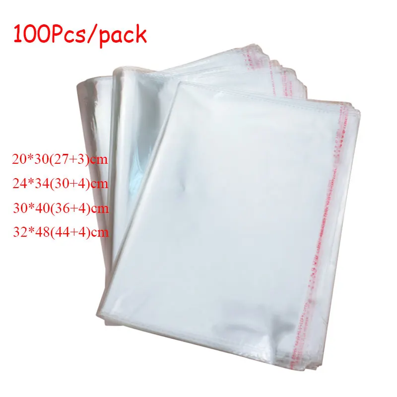 

100Pcs OPP Resealable Self Sealing Plastic Bags Dustproof Cellophane Bag Self Adhesive Cookie Candy Poly Transport Packaging Bag