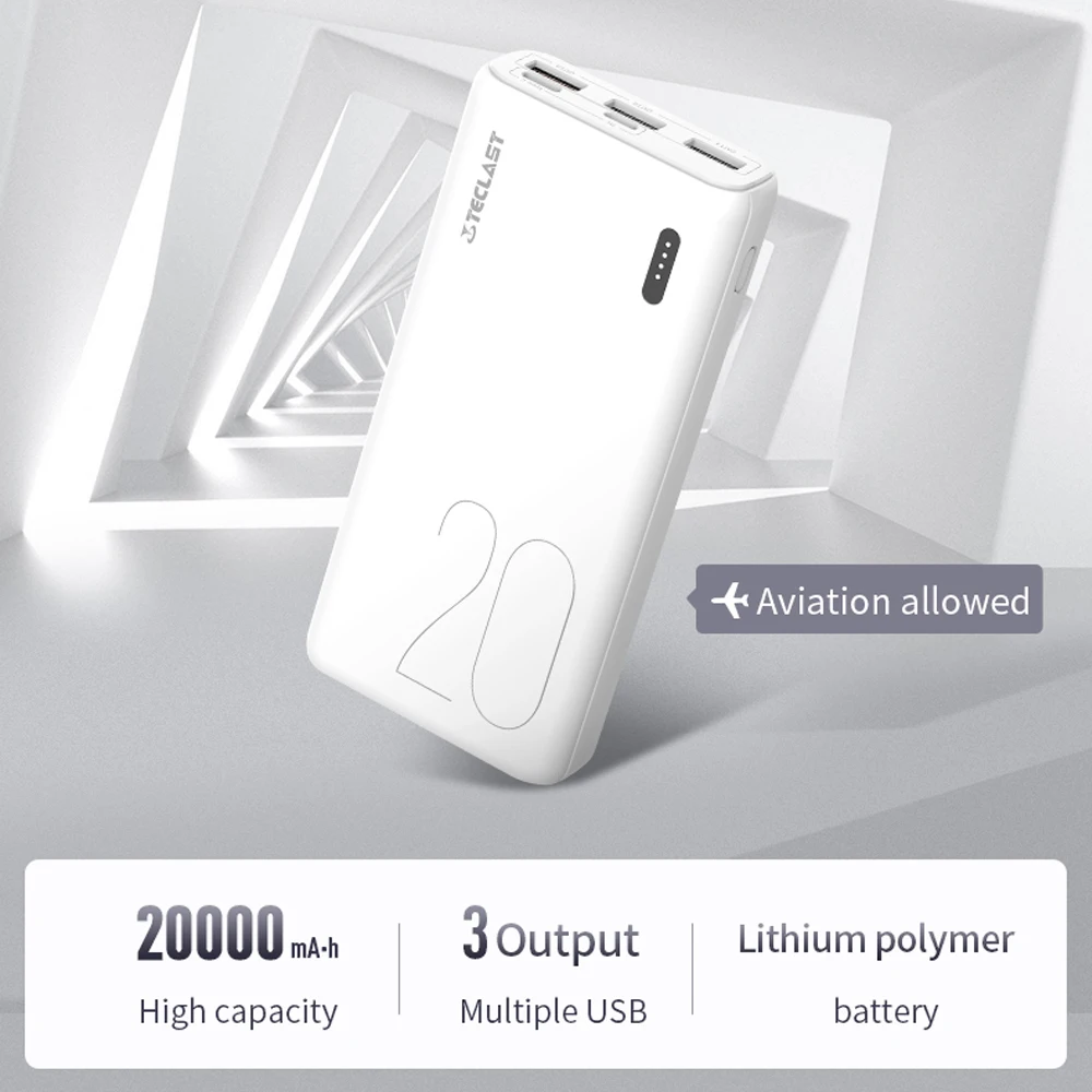Внешний аккумулятор Teclast C20-L 20000 мАч два входа (Micro Type-C) три выхода (USB) Внешнее