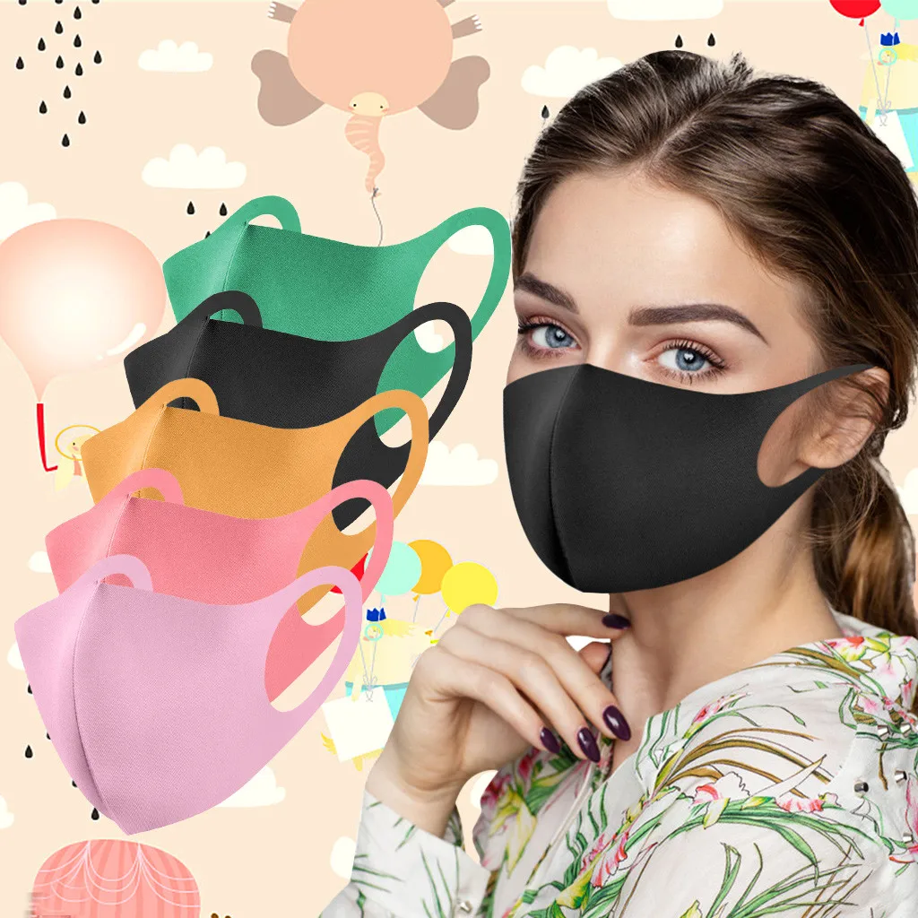 Маски многоцветные 3D для мужчин и женщин многоразовые дышащие моющиеся тканевые