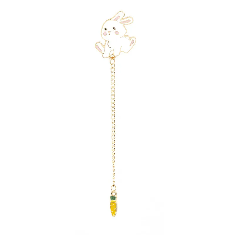 Эмалированные булавки цепь Кролик морковь карандаш любовное письмо самолет